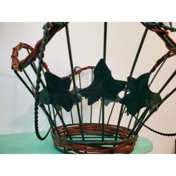 Ivy Metal and Twig Open Handled Basket, Callaway Style Basket - Picture 7 of 9